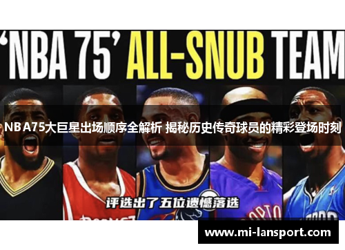 NBA75大巨星出场顺序全解析 揭秘历史传奇球员的精彩登场时刻